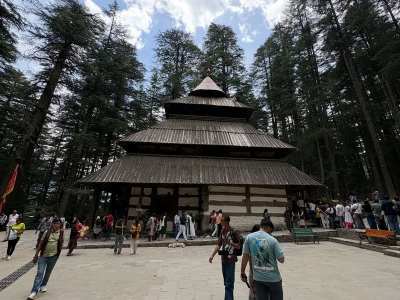 Centuries-old wooden pagoda architecture of Hadimba Temple, Manali